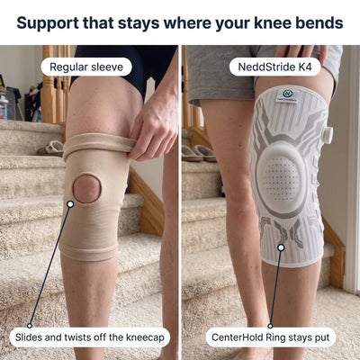 NeddStride K4 Stabilizing Knee Sleeve, Adjustable Compression