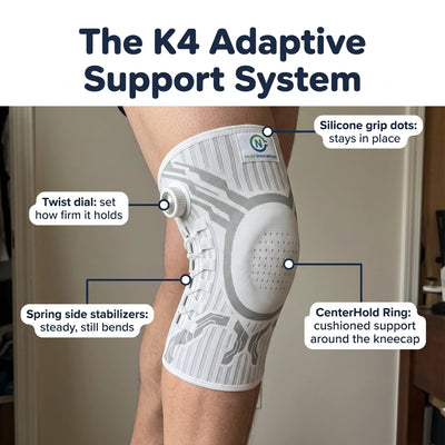 NeddStride K4 Stabilizing Knee Sleeve, Adjustable Compression