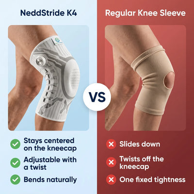 NeddStride K4 Stabilizing Knee Sleeve, Adjustable Compression