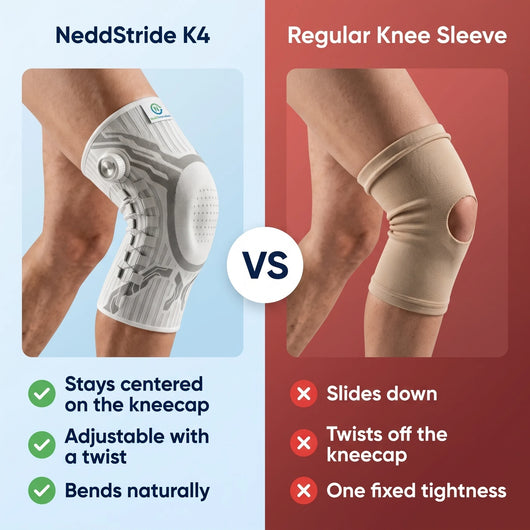 NeddStride K4 Stabilizing Knee Sleeve, Adjustable Compression