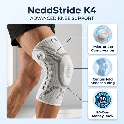 NeddStride K4 Stabilizing Knee Sleeve, Adjustable Compression