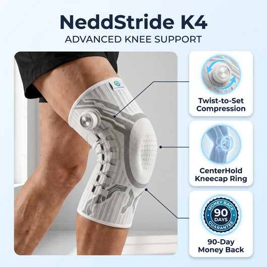 NeddStride K4 Stabilizing Knee Sleeve, Adjustable Compression