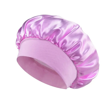 Satin Bonnets Night Sleeping Cap Large Elastic Wide Soft Band Colorful Silk Hat for Curly Hair Care Beauty Makeup for Women