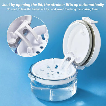 2 In 1 Denture Bath Box with Strainer