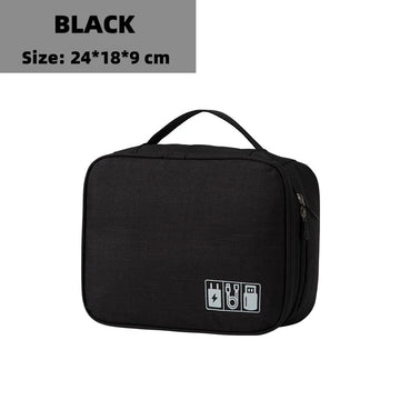 Cable Storage Bag Waterproof Digital Electronic Organizer Portable USB Data Line Charger Plug Storage Bag Travel Cable Organizer (SHIPPED SEPARATELY)