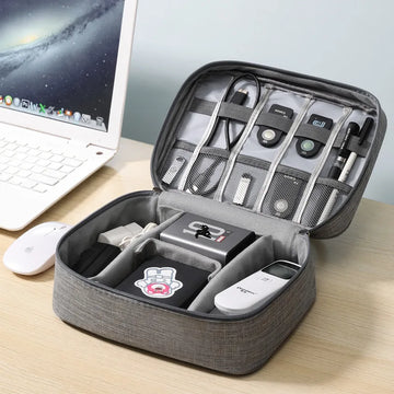 Cable Storage Bag Waterproof Digital Electronic Organizer Portable USB Data Line Charger Plug Storage Bag Travel Cable Organizer (SHIPPED SEPARATELY)