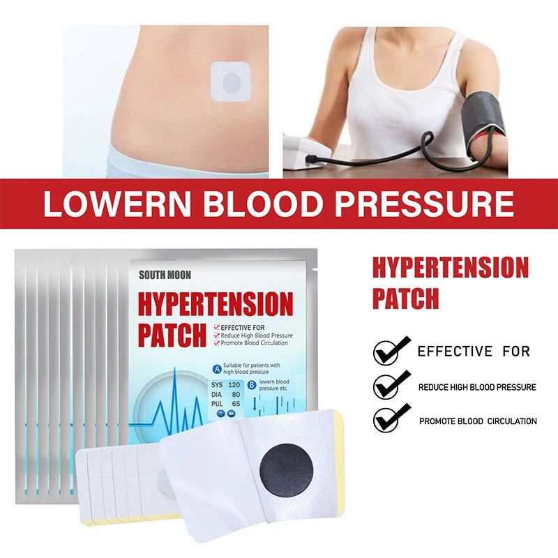 10/30Pcs High Blood Pressure Patch Headache Calming Patches Clean Blood Vessel Reduce Sugar Diabetes Acupoint Medicine Plaster