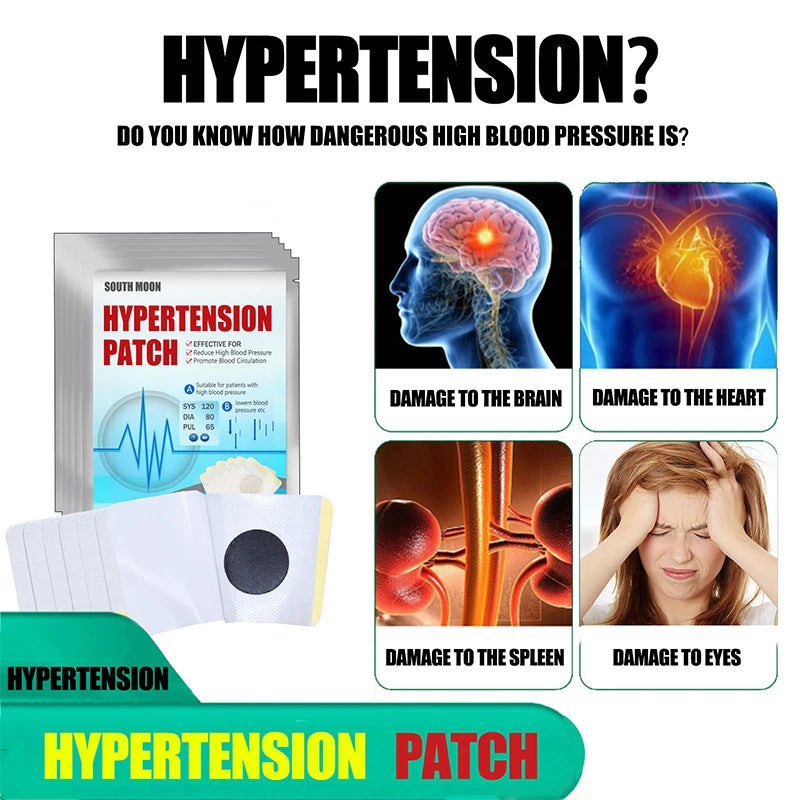 10/30Pcs High Blood Pressure Patch Headache Calming Patches Clean Blood Vessel Reduce Sugar Diabetes Acupoint Medicine Plaster